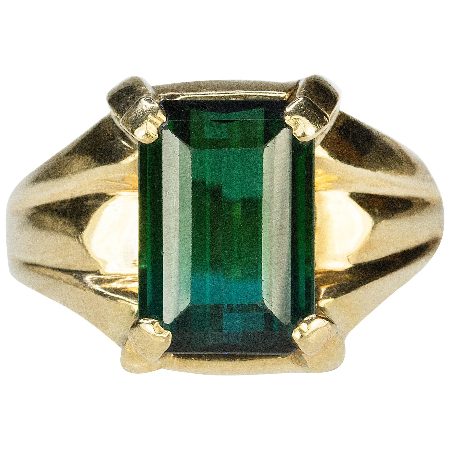 Heavy Gold Tourmaline Ring