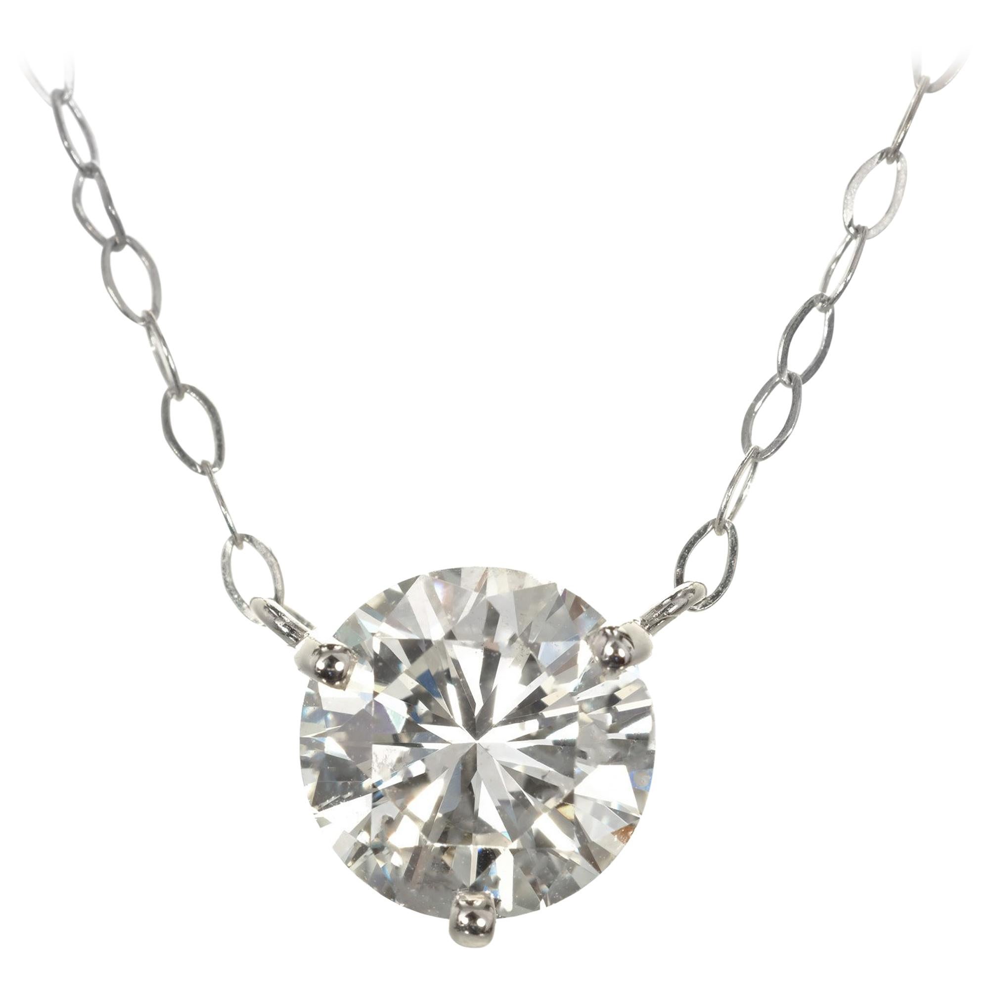 Peter Suchy 1.51 Carat Solitaire Diamond Platinum Pendant Necklace
