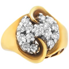 14 Karat Yellow Gold 0.5 Carat Diamond Vintage Pinky Ring