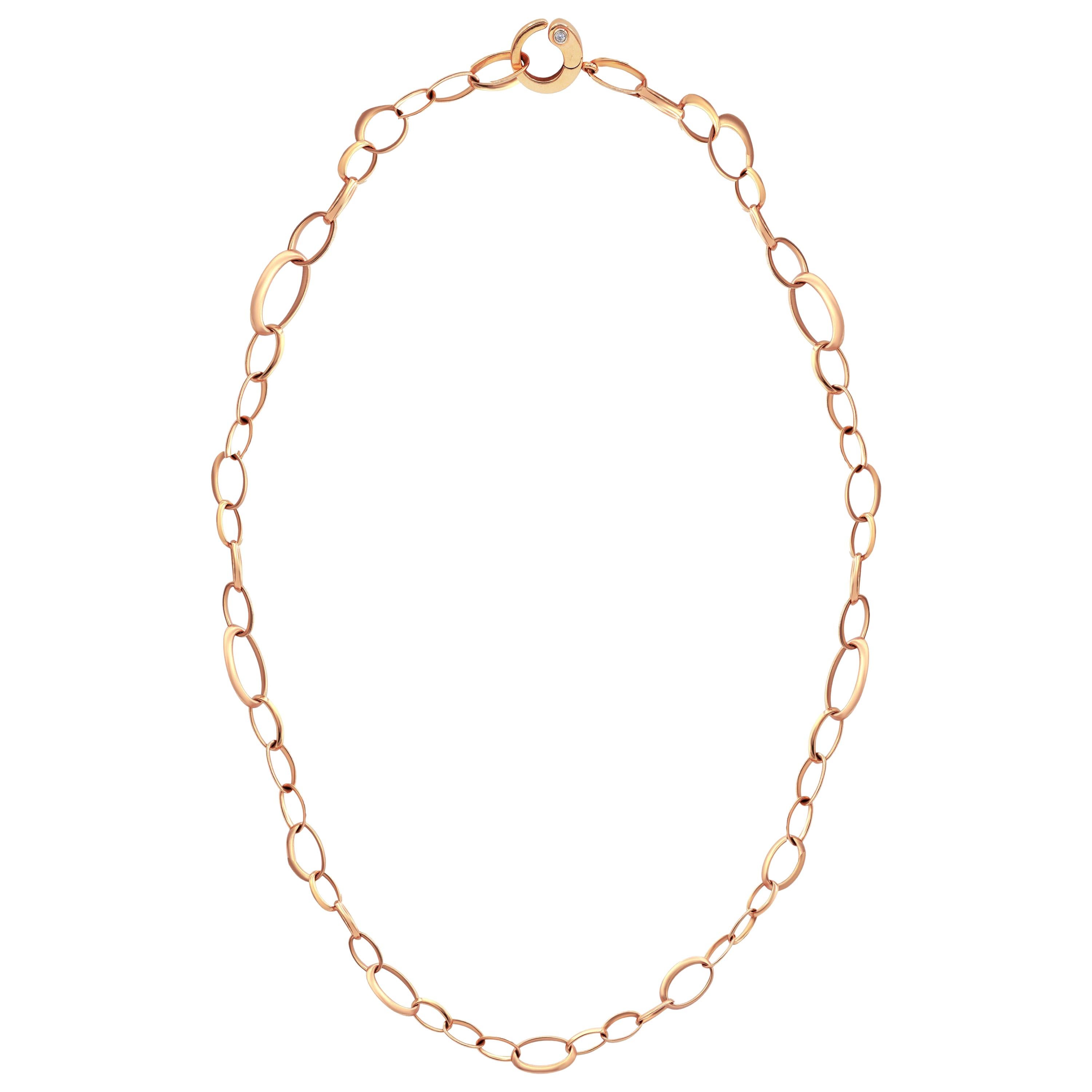 Rose Gold, Long Linked Necklace For Sale