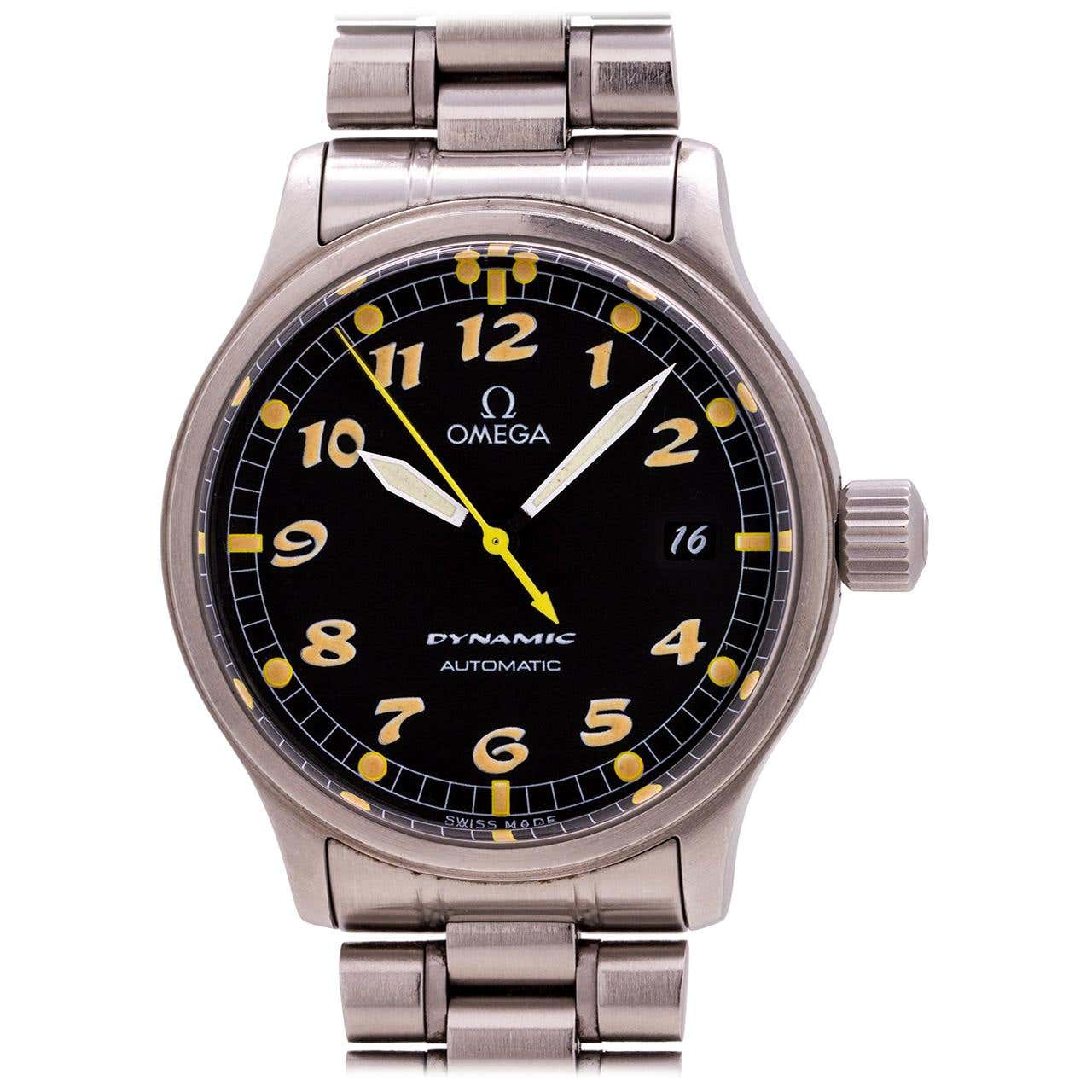 Omega Dynamic Stainless Steel Watch circa 1995 with Warranty Card at ...