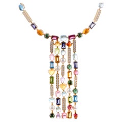 Bvlgari Allegra Diamond and Multi-Gemstone Yellow Gold Necklace