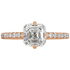 Mark Broumand 1.85 Carat Asscher Cut Diamond Engagement Ring
