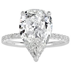 Mark Broumand 4.80 Carat Pear Shaped Diamond Engagement Ring