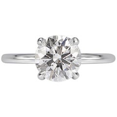 Mark Broumand, bague de fiançailles en diamants taille brillant rond de 1,73 carat