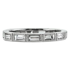 Mark Broumand Alianza de diamantes talla baguette de 1,10 quilates en platino