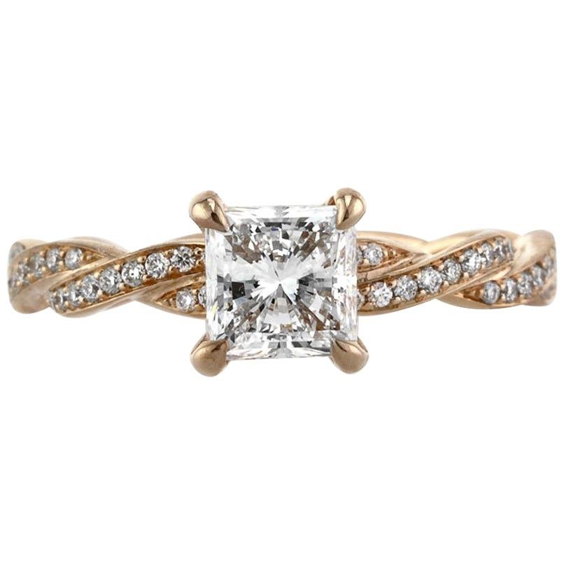 Mark Broumand 1.44 Carat Princess Cut Diamond Engagement Ring