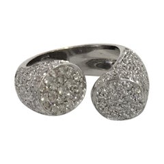 2.05 Carat Round Brilliant Diamond Pavé Twin Cocktail Ring