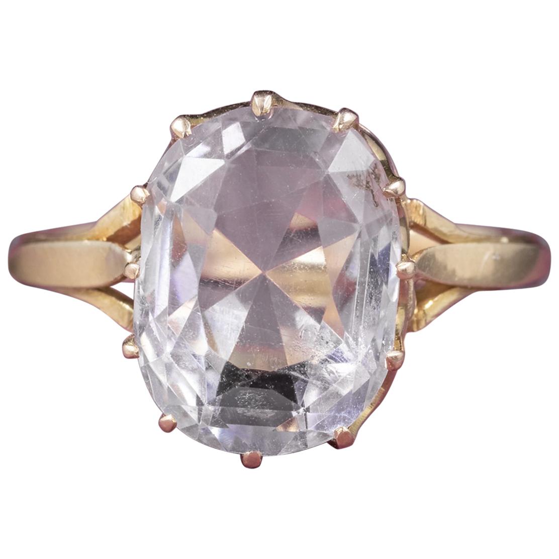 Antique Victorian Purple Spinel 18 Carat Gold 5 Carat Spinel, circa 1900 Ring For Sale