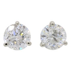 Martini Style 2.10 Carat Diamond Stud Earrings