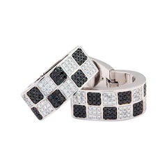 Chopard Black and White Diamond Happy Diamonds Earrings