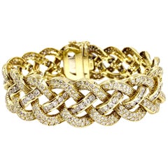 18 Karat Open Braided Diamond Bracelet 12.60 Carat Total Weight