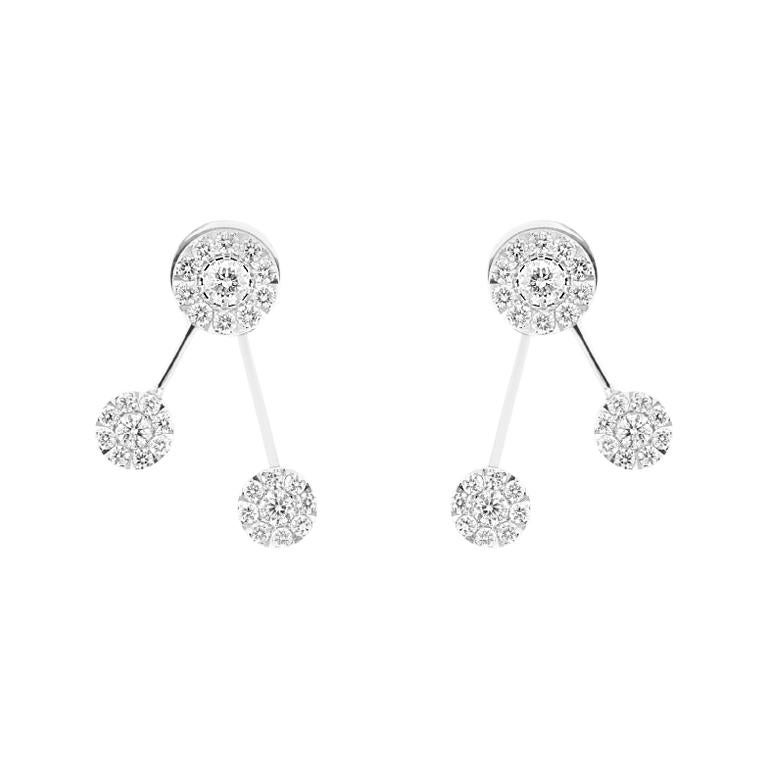  Alessa Equilibrium Earrings 18 Karat White Gold Clique Collection For Sale