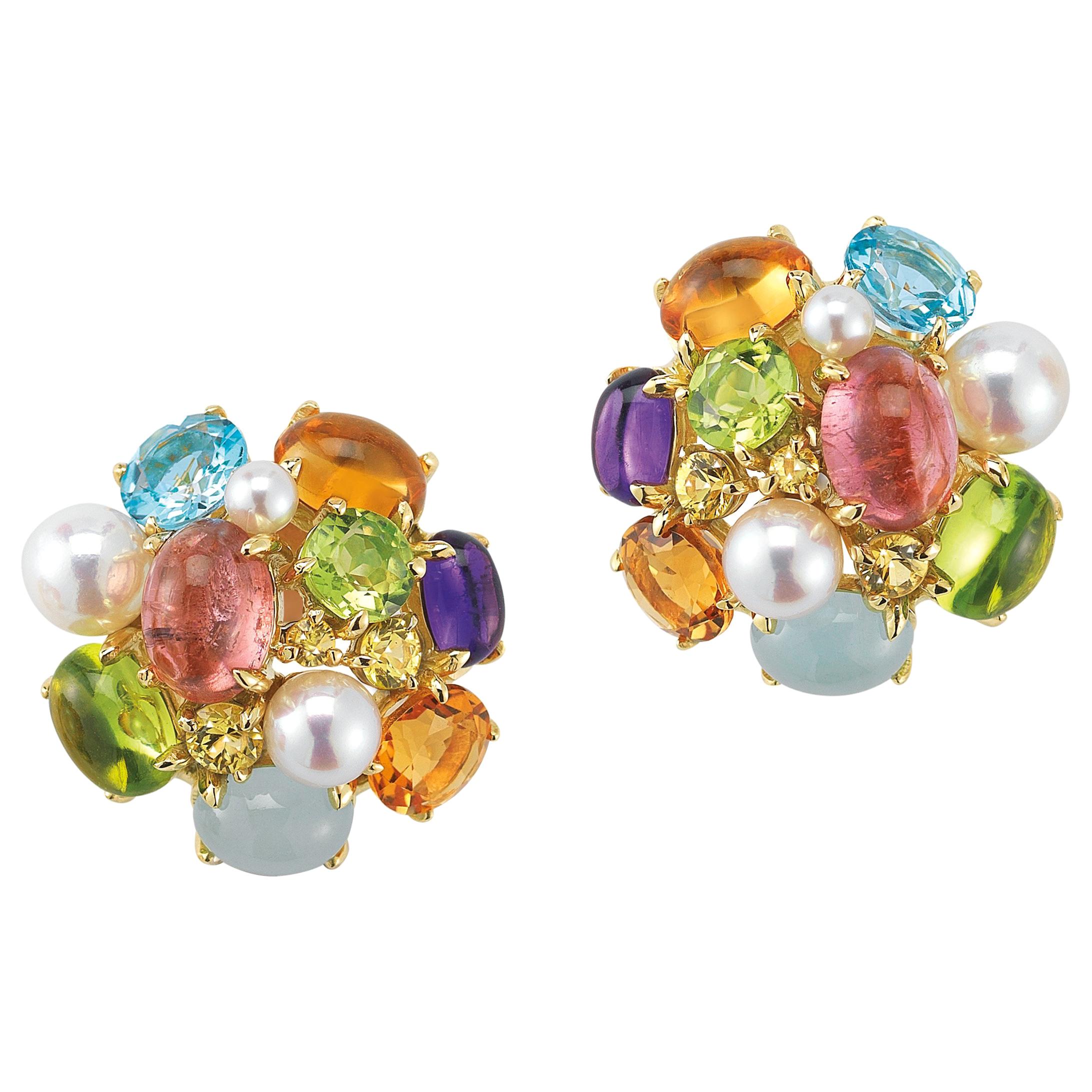 Seaman Schepps Bubble Multi-Color Gemstone Earrings For Sale