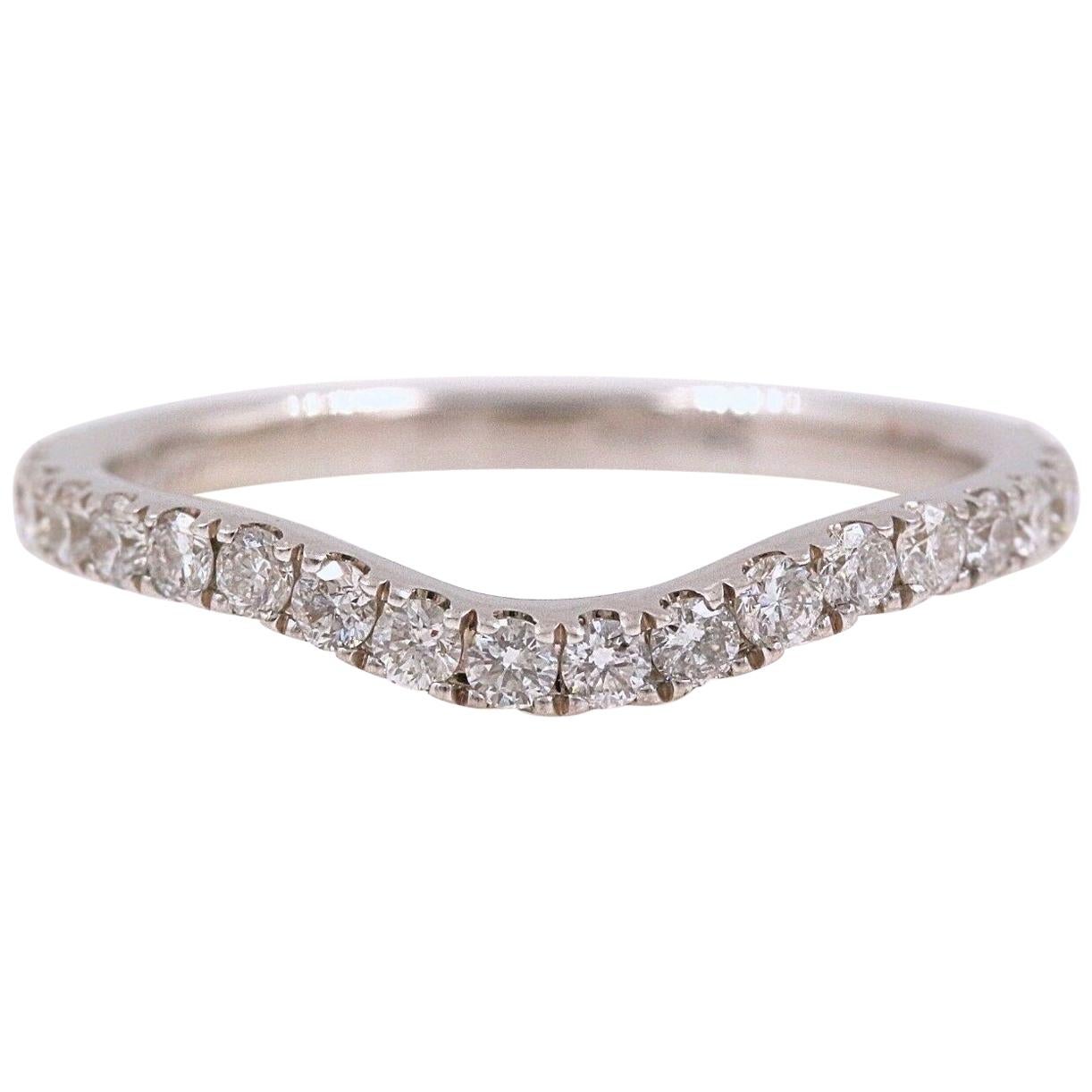 Neil Lane Curved Contoured Diamond Wedding Band Ring 1/3 TCW 14 Karat White Gold