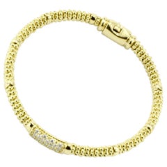 Lagos 18 Karat Yellow Gold Caviar Diamond Slim Station Bracelet