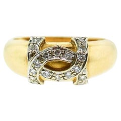 Cartier Yellow Gold Diamond Logo Ring