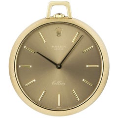 Retro Rolex Cellini Pocket Watch Yellow Gold Bronze Dial 3718 Manual Wind Pocket Watch