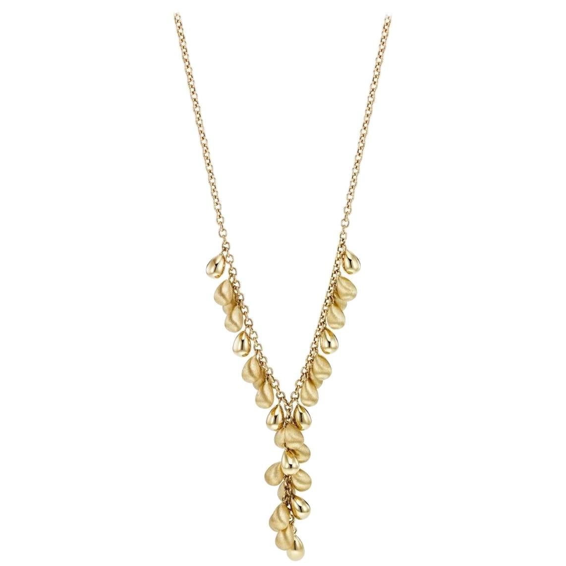 14 Karat Yellow Gold Satin Necklace For Sale