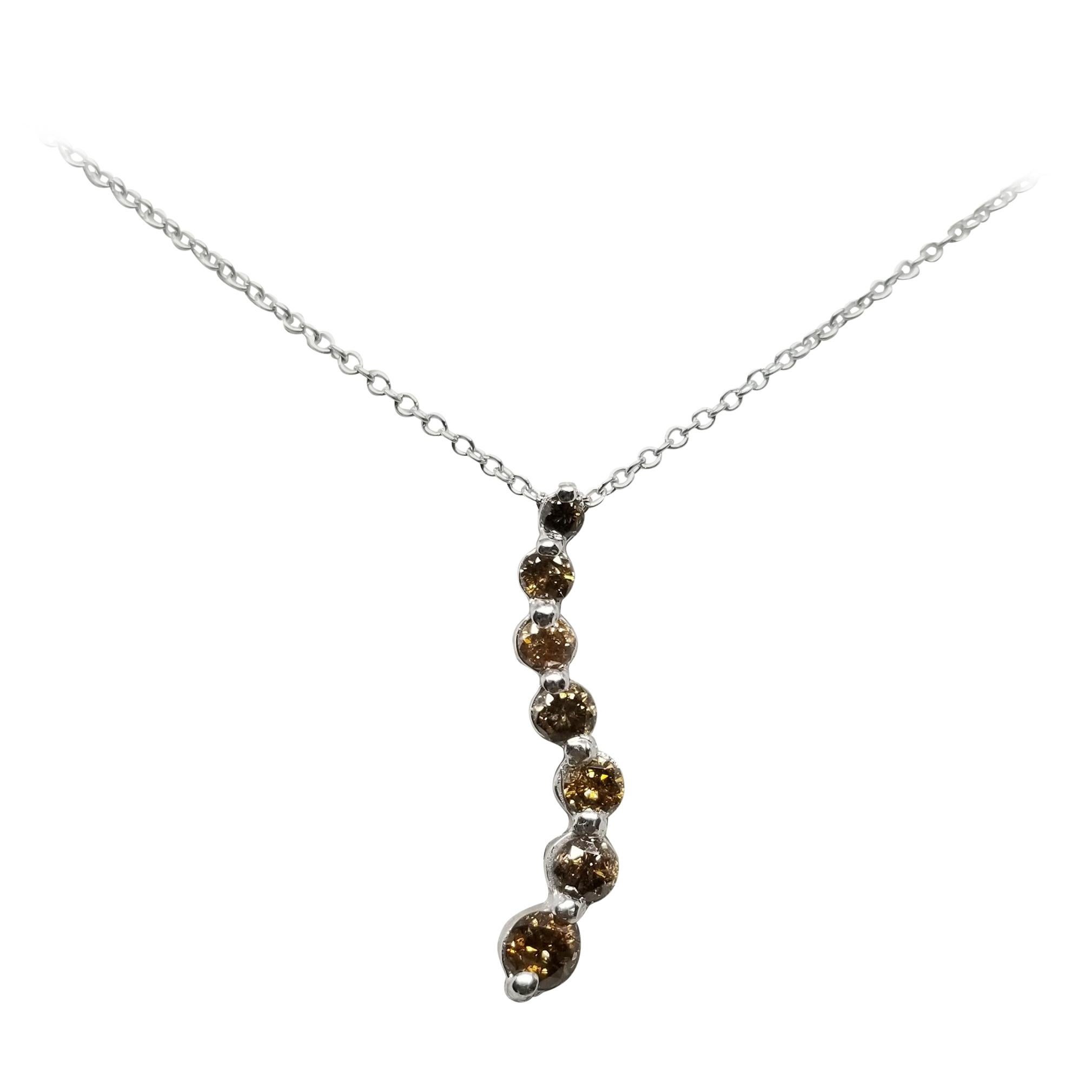 Brown Diamond "Journey" Necklace For Sale