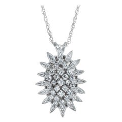 .62 Carat Diamond White Gold Pineapple Design Pendant Necklace