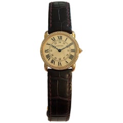Cartier Full Set Ronde Louis Cartier Pink Gold 18K Diamonds Or Rose Diamants