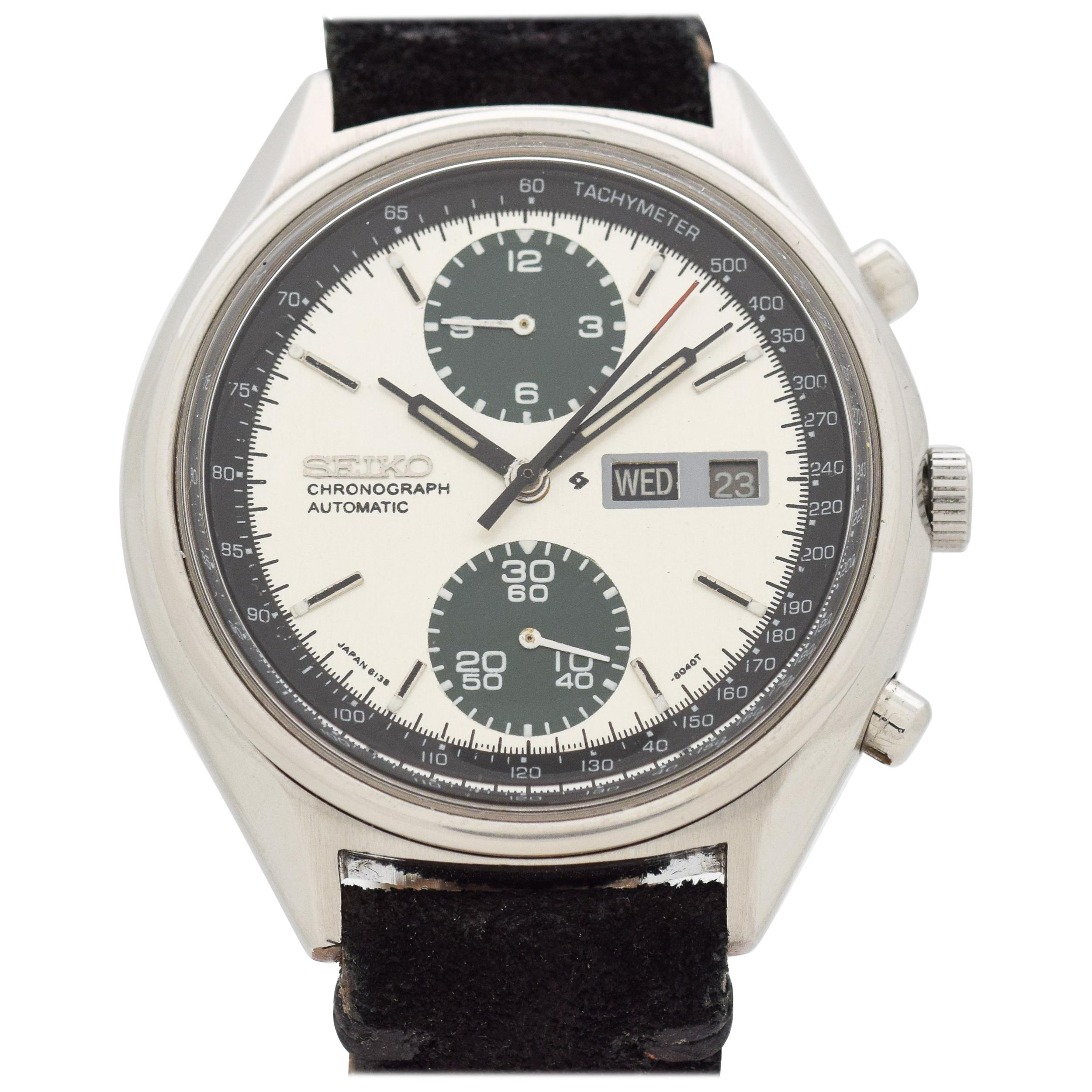 Vintage Seiko Panda Day-Date Chronograph Reference 6138-8020 Watch, 1977