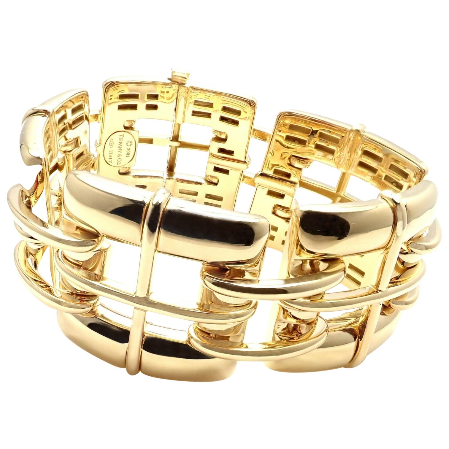 Tiffany & Co. Wide Link Yellow Gold Bracelet