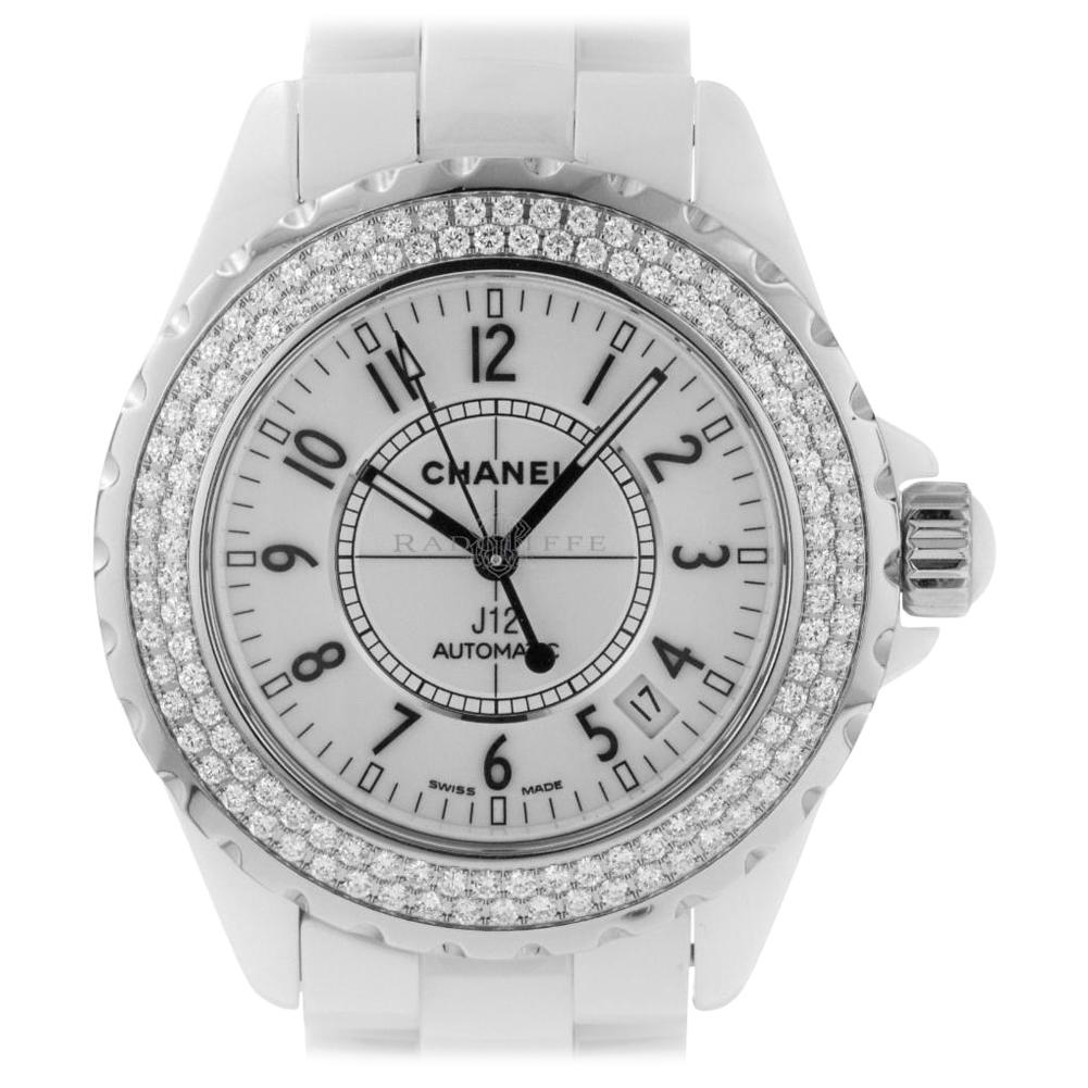 Chanel H0969 J12 White Ceramic Diamond Bezel Swiss Automatic Movement Watch