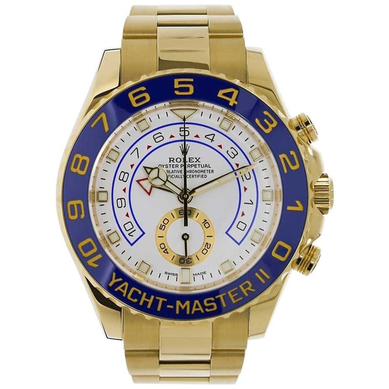 Rolex Yacht-Master II 18 Karat Yellow Gold Watch Oyster Bracelet Watch ...