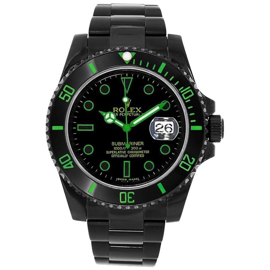 Rolex Submariner Stainless Steel DLC PVD Black Ceramic Watch 116610