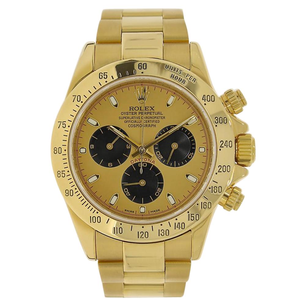 Rolex Daytona Yellow Gold Champagne Dial Watch 116528 For Sale