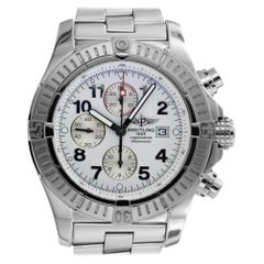 Mouvement chronographe automatique Breitling A13370 Super Avenger SA blanc arabe