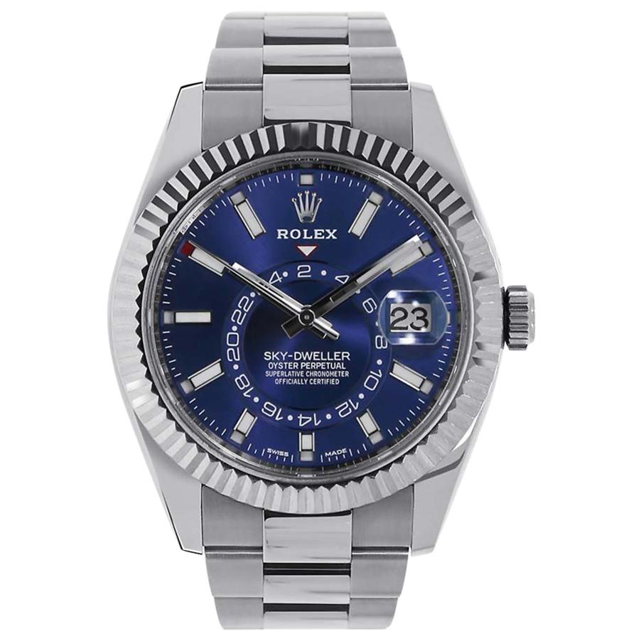 Rolex Sky-Dweller Stainless Steel Blue Dial Watch 326934