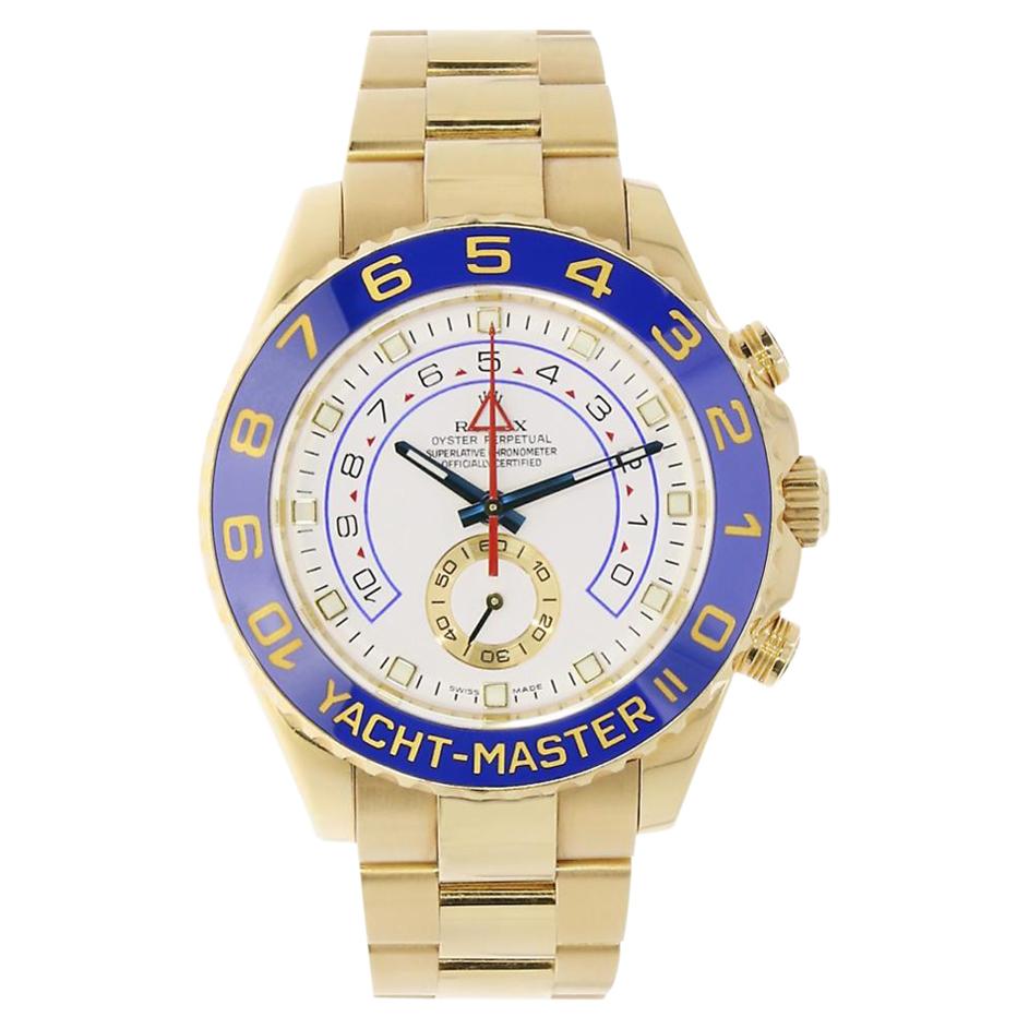 Rolex Yacht-Master II 18 Karat Yellow Gold Watch White Dial 116688