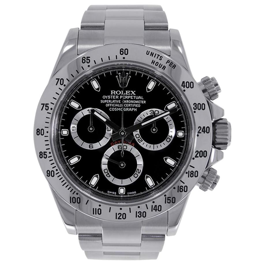 Rolex Daytona Stainless Steel Black Dial Watch 116520