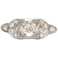 Antique .35 Carat Diamond Platinum Engagement Ring