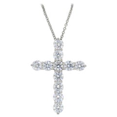 Pendentif en platine avec grande croix de diamants Tiffany & Co