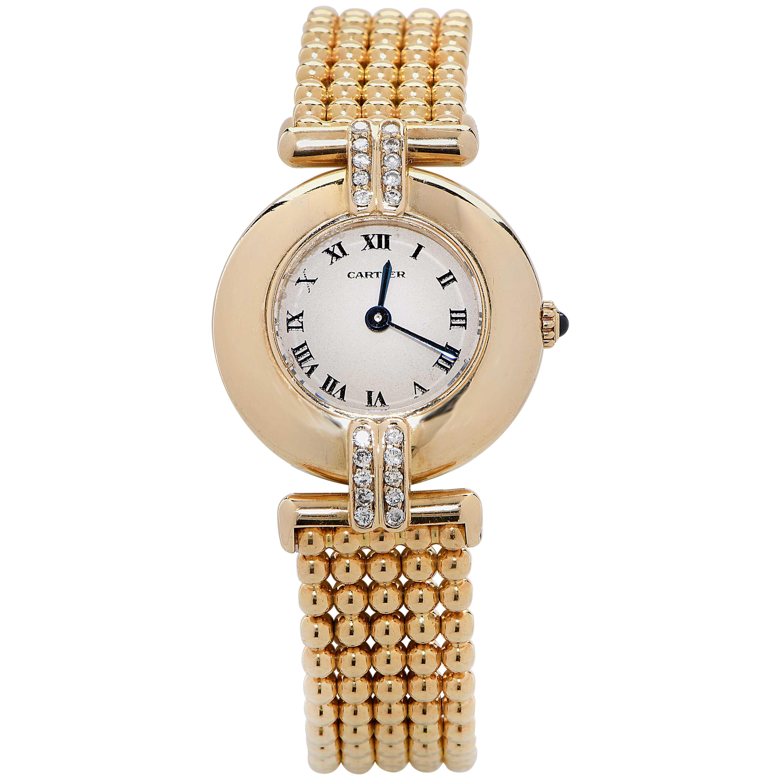 Cartier Colisee Watch with Diamonds 18 Karat Yellow Gold