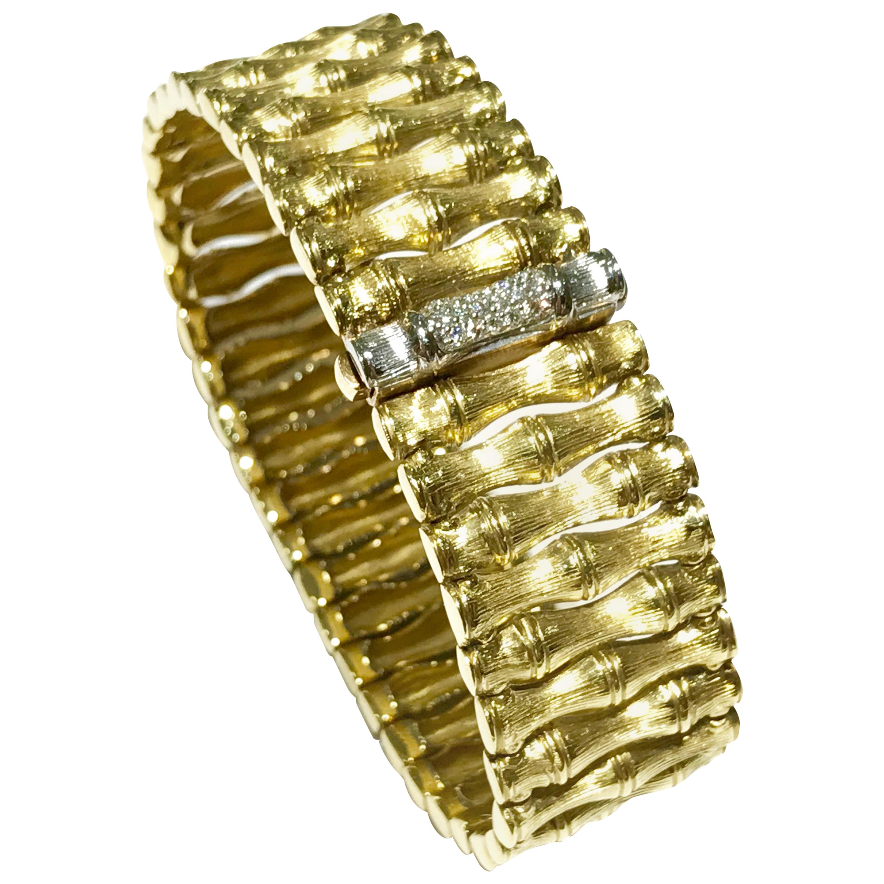 Roberto Coin Bamboo Bracelet in 18 Karat Yellow Gold For Sale