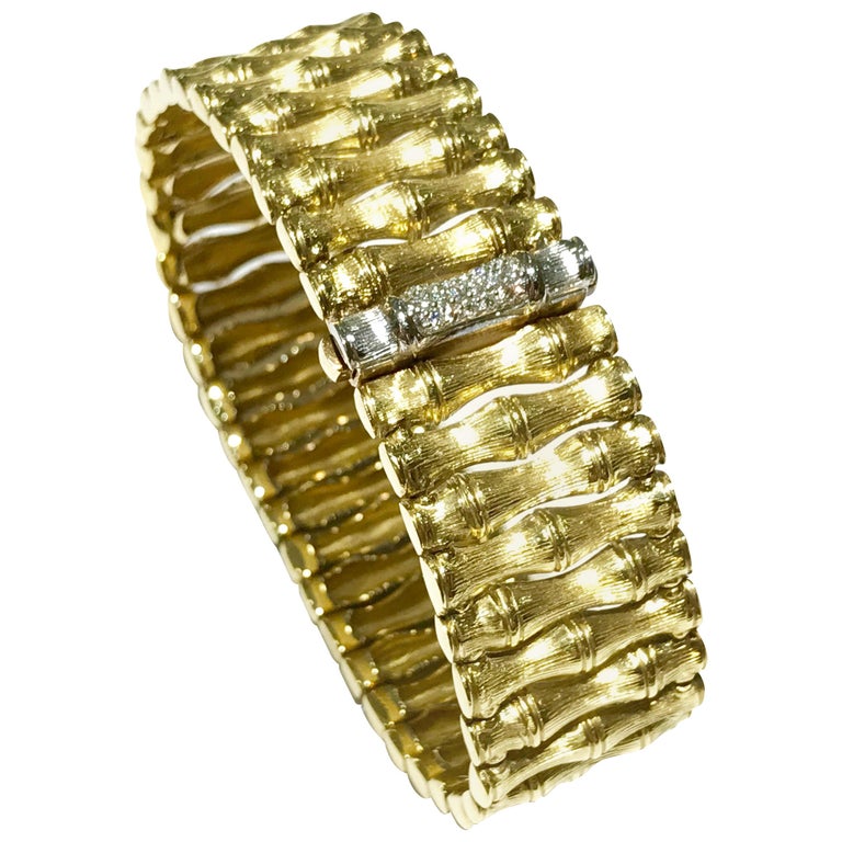 Roberto Coin Bamboo Bracelet in 18 Karat Yellow Gold For Sale at 1stDibs
