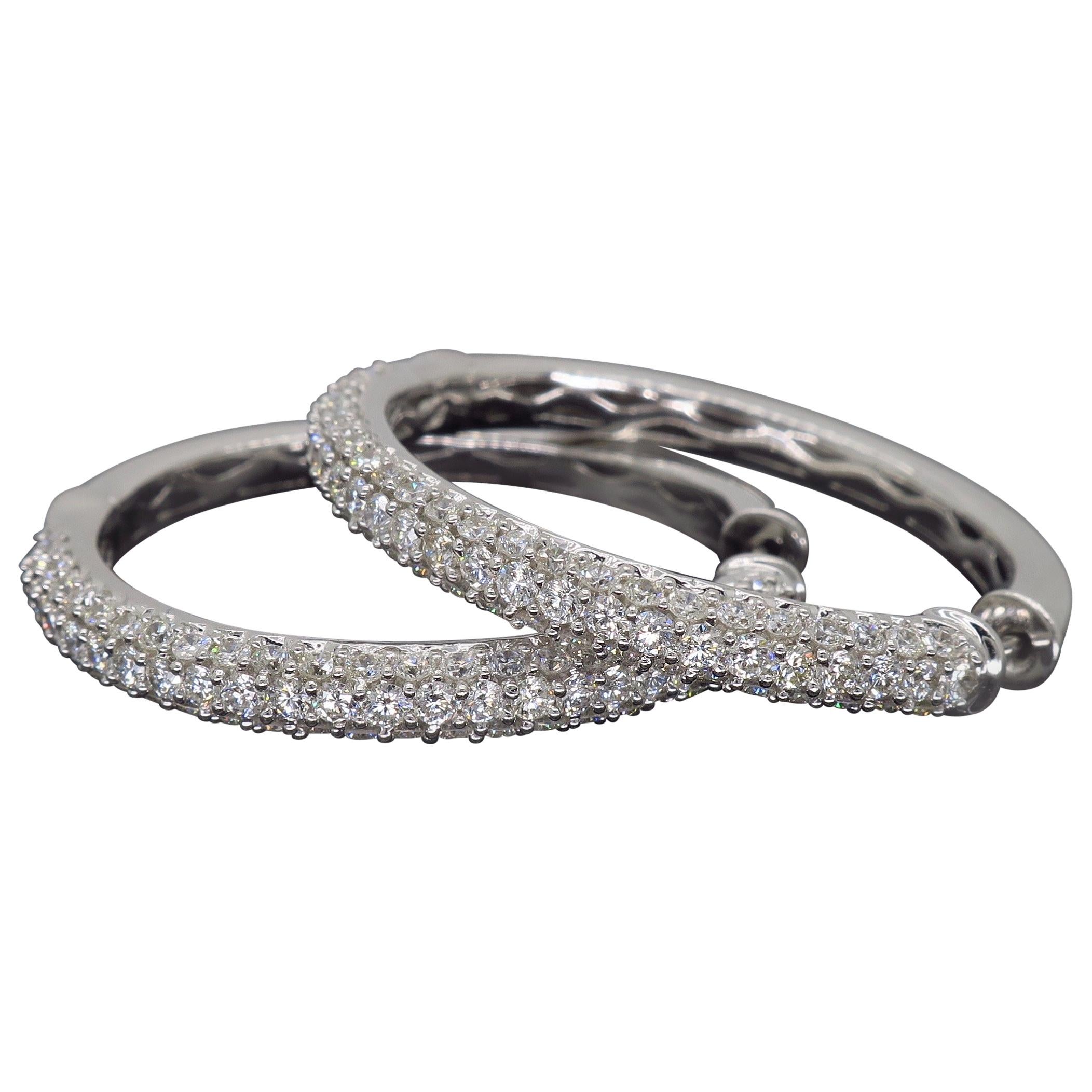 2 Carat Diamond Hoop Earrings