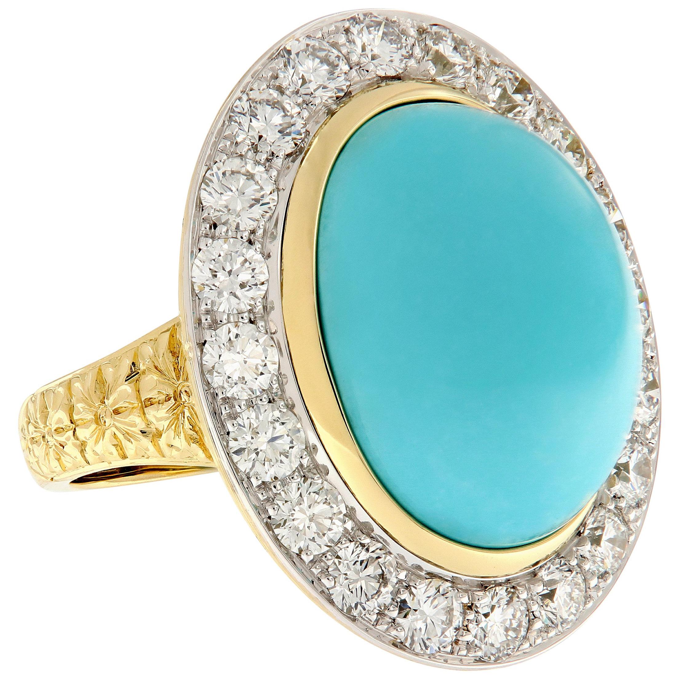 Vergano Turquoise Diamond Statement Ring