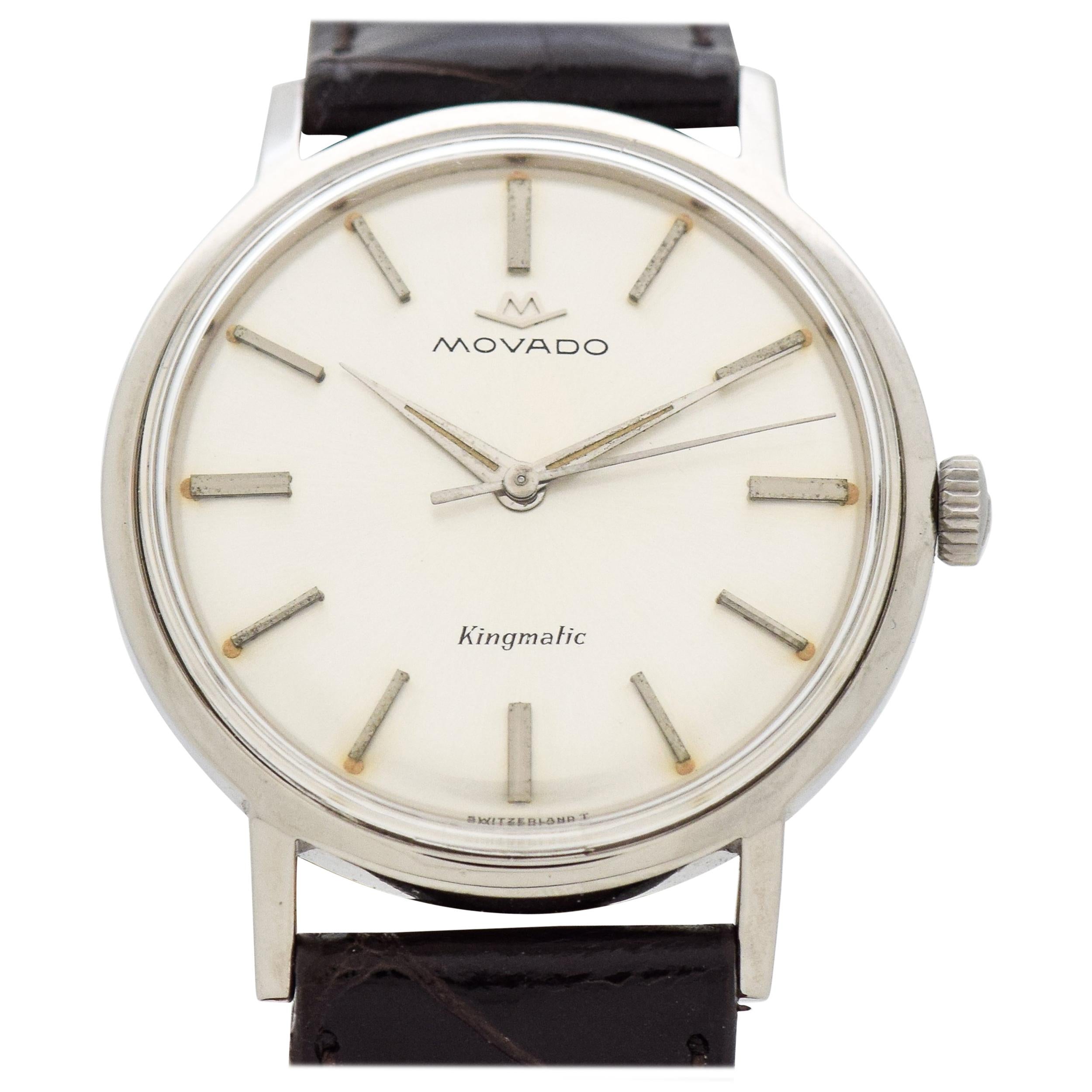 Vintage Movado Kingmatic Sub-Sea Stainless Steel Watch, 1960s For Sale
