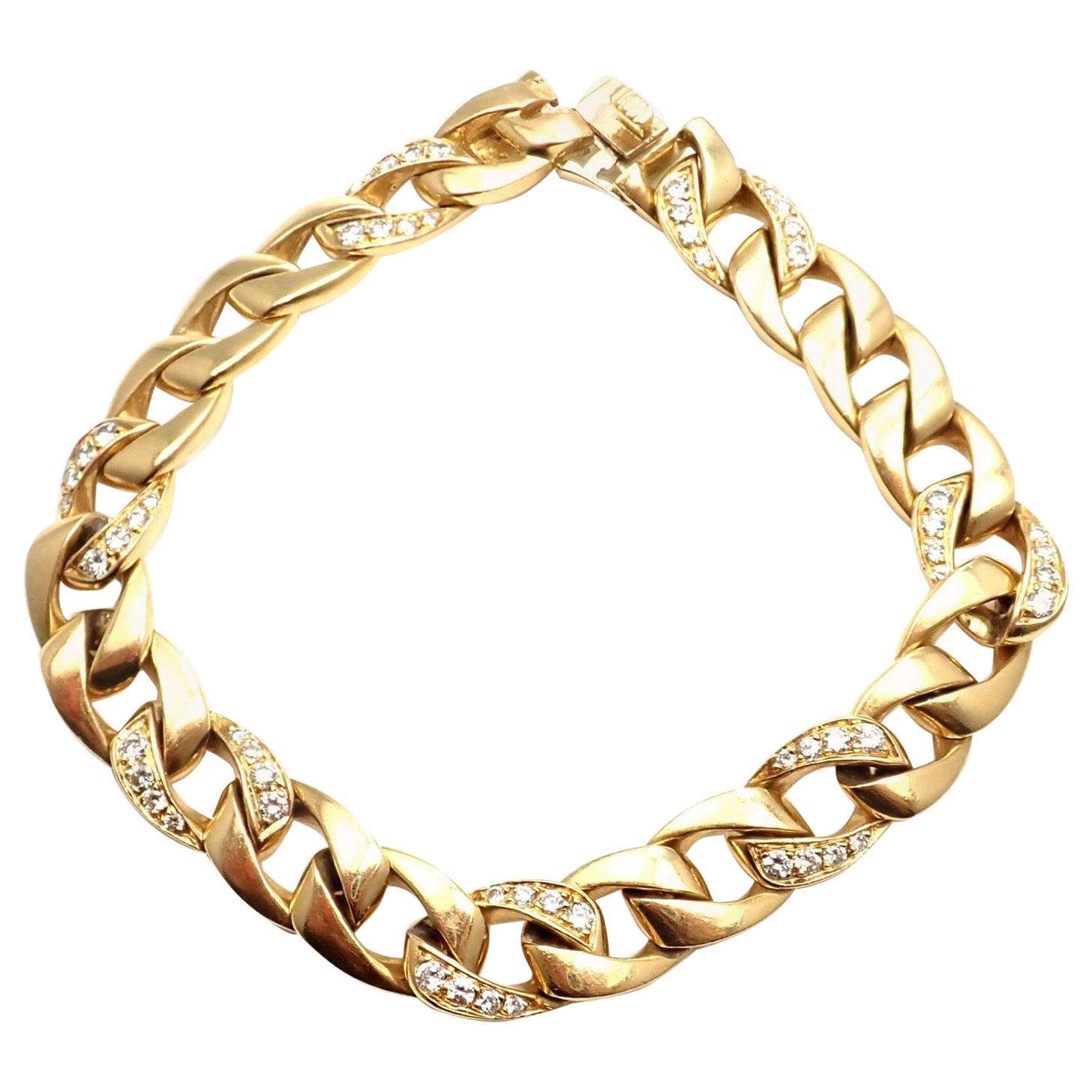 Cartier Diamond Link Yellow Gold Chain Bracelet
