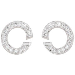 Chopard White Gold Diamond Hoop Earrings