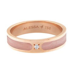 18 Karat Gold and 0.01 Carat White Diamonds Spectrum Hand Painted Ring by Alessa