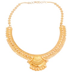 22 Karat Yellow Gold Indian Design Necklace