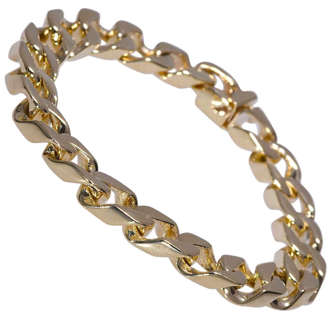 Curb Link Yellow Gold Bracelet 14 Karat 74.1 Grams