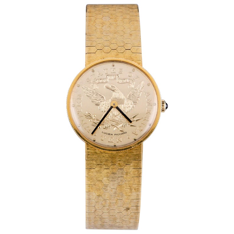Lucien Piccard Gold Eagle 14 Karat Yellow Gold Mechanical Watch with Mesh  Band at 1stDibs | lucien piccard watch, lucien piccard gold watch vintage, lucien  piccard 14 karat gold watch